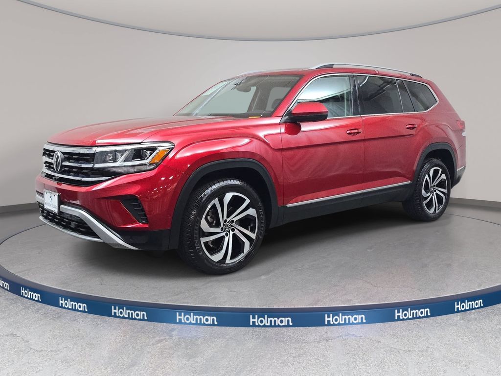 Aurora Red Metallic 2021 Volkswagen Atlas SUV / Crossover All-Wheel Drive 8-Speed Automatic