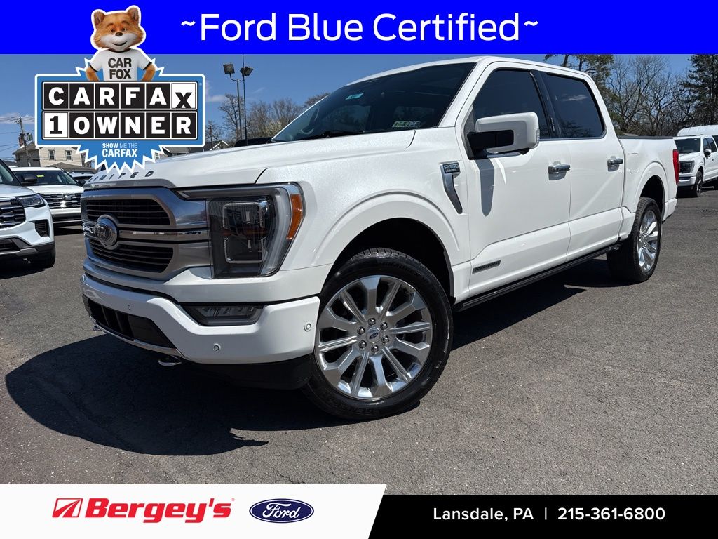 White Metallic 2023 Ford F-150 Limited SuperCrew 4WD Pickup Truck Four-Wheel Drive 10-Speed Automatic
