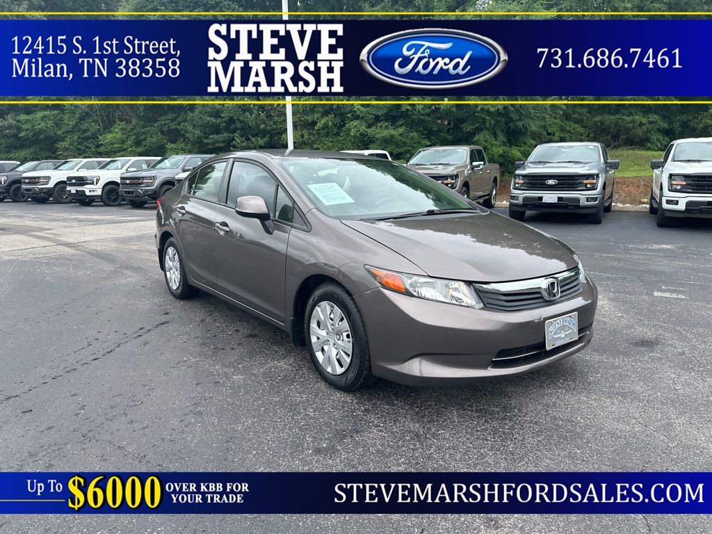 Urban Titanium Metallic 2012 Honda Civic LX Sedan Front-Wheel Drive 5-Speed Automatic