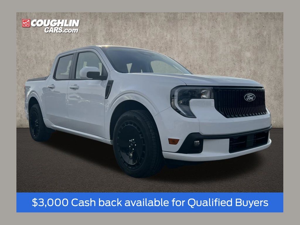 Oxford White 2025 Ford Maverick Lobo SuperCrew AWD Pickup Truck All-Wheel Drive 7-Speed Automatic