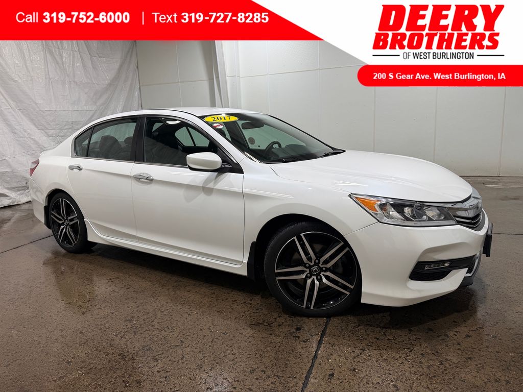 White 2017 Honda Accord Sport FWD Sedan Front-Wheel Drive Continuously Variable Transmission