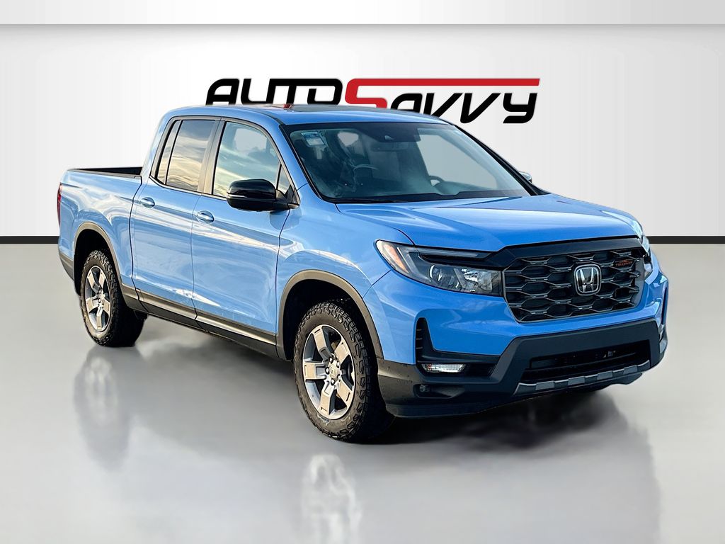 Blue 2025 Honda Ridgeline Pickup Truck All-Wheel Drive 9-Speed Automatic