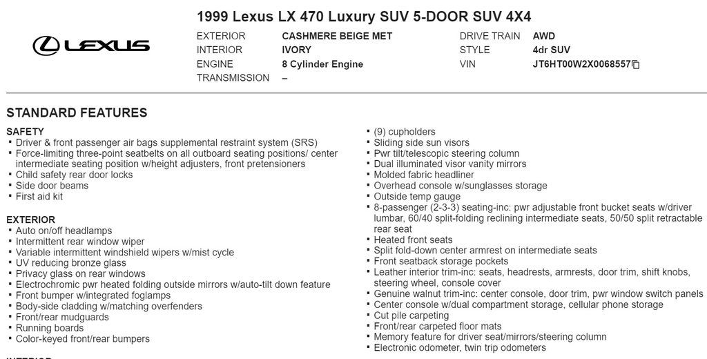 1999 Lexus LX 470 19