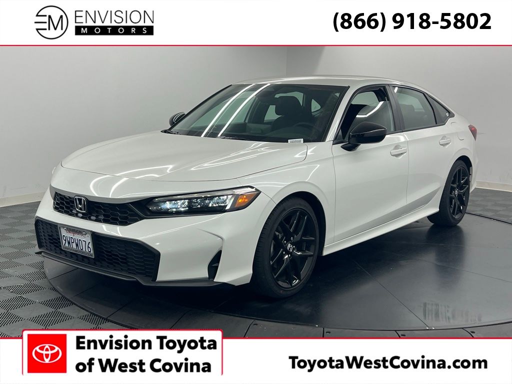 Platinum White Pearl 2026 Honda Civic Sport FWD Sedan Front-Wheel Drive Continuously Variable Transmission