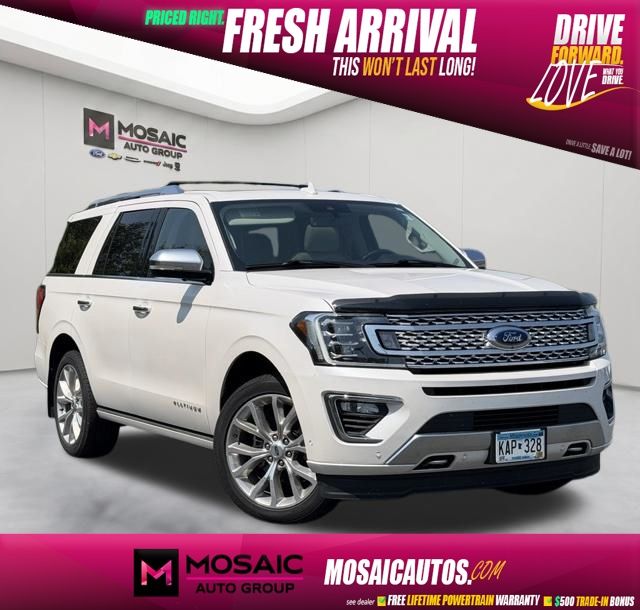 White Platinum Clearcoat Metallic 2019 Ford Expedition SUV / Crossover Four-Wheel Drive Automatic