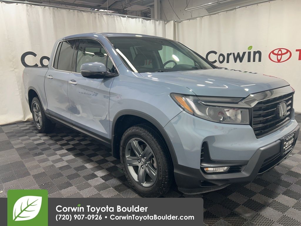 Blue 2023 Honda Ridgeline RTL-E AWD Pickup Truck All-Wheel Drive 9-Speed Automatic