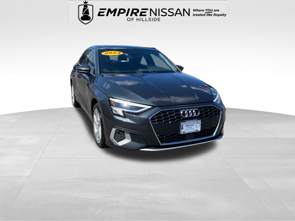 White 2024 Audi A3 Sedan Front-Wheel Drive 7-Speed Automatic