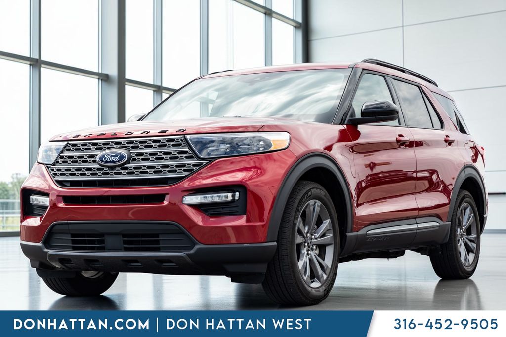 Red Metallic 2023 Ford Explorer SUV / Crossover All-Wheel Drive Automatic