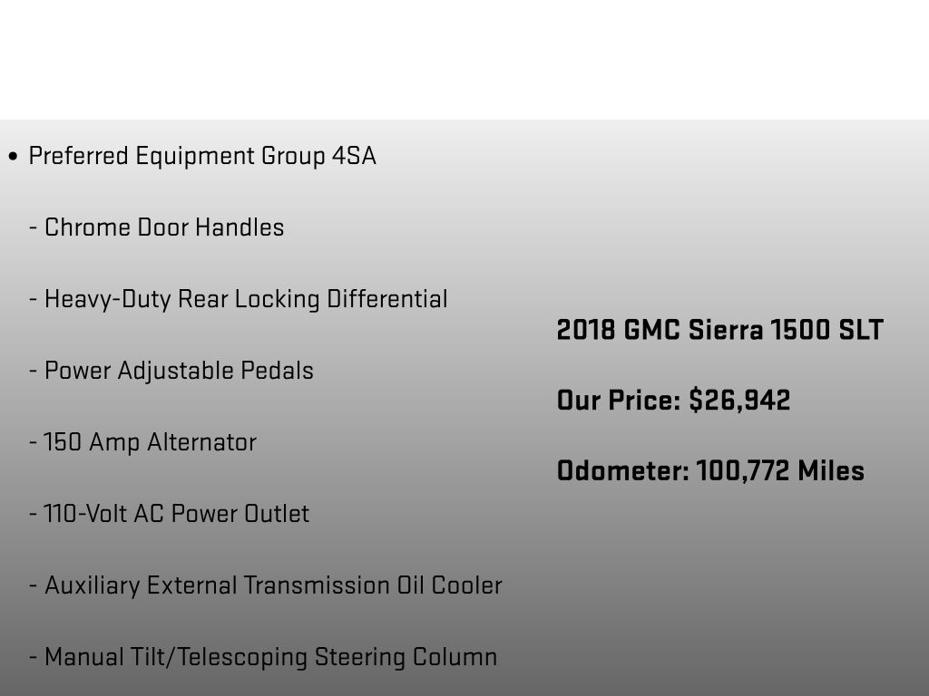 2018 GMC Sierra 1500 SLT White at Grove City Ford