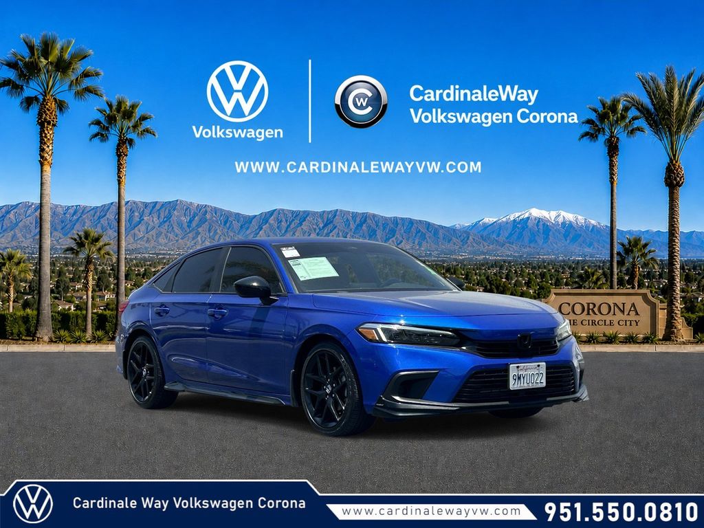 Blue 2024 Honda Civic Sedan Front-Wheel Drive Continuously Variable Transmission