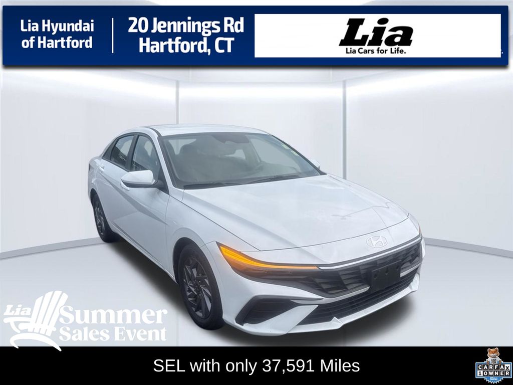 Serenity White 2024 Hyundai Elantra Sedan Front-Wheel Drive Continuously Variable Transmission