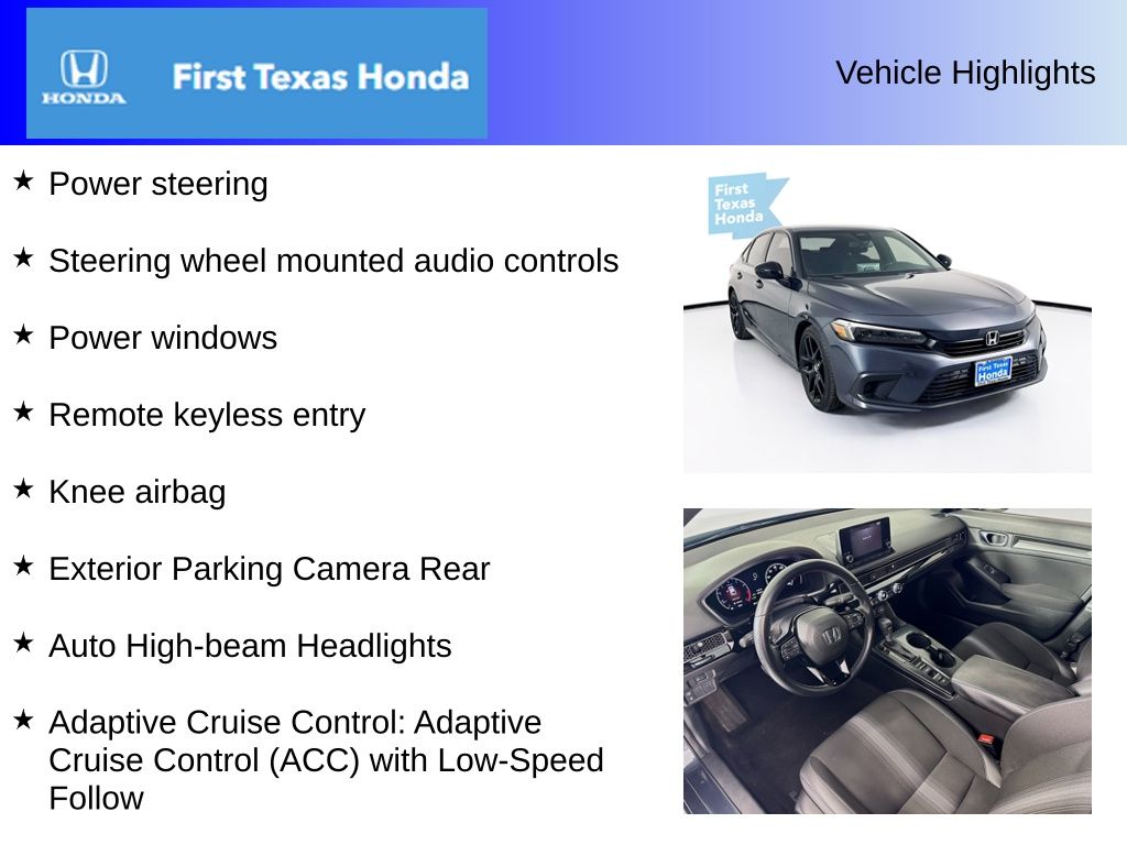 Used Car 2023 Honda Civic  Sport For Sale Under $25,000 In Austin, Texas