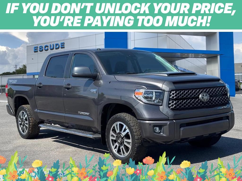 Magnetic Gray Metallic 2019 Toyota Tundra SR5 CrewMax 5.7L 4WD Pickup Truck Four-Wheel Drive 6-Speed Automatic