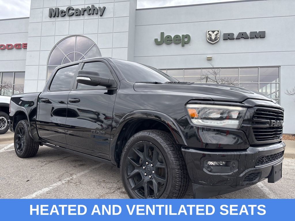 Diamond Black Crystal Pearlcoat 2021 RAM 1500 Laramie Crew Cab 4WD Pickup Truck Four-Wheel Drive 8-Speed Automatic