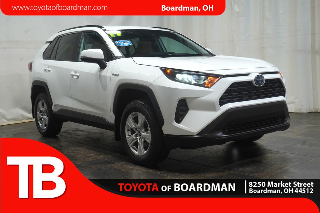 Super White 2019 Toyota RAV4 Hybrid LE AWD SUV / Crossover All-Wheel Drive Continuously Variable Transmission
