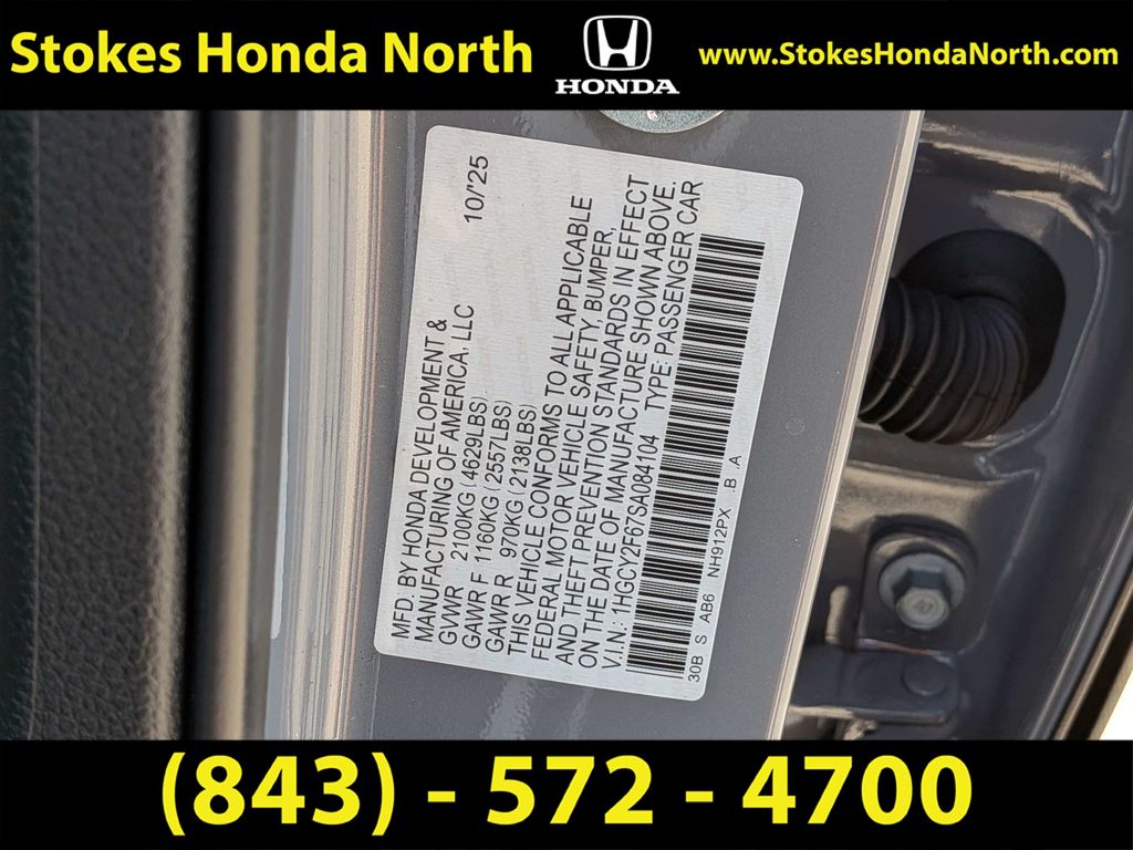 2025 Honda Accord Hybrid EX-L Gray at Stokes Honda North