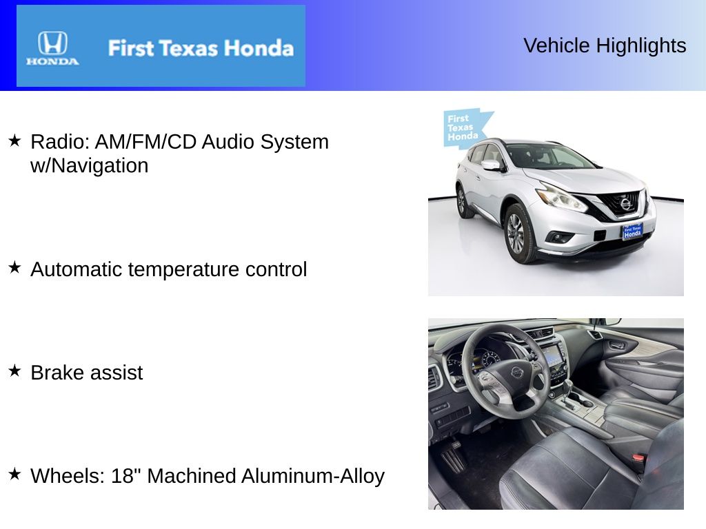 Used Car 2015 Nissan Murano  Sv For Sale Under $12,000 In Austin, Texas