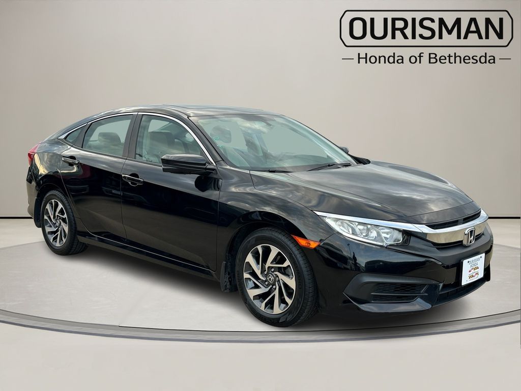 Crystal Black 2017 Honda Civic EX Sedan Front-Wheel Drive Continuously Variable Transmission