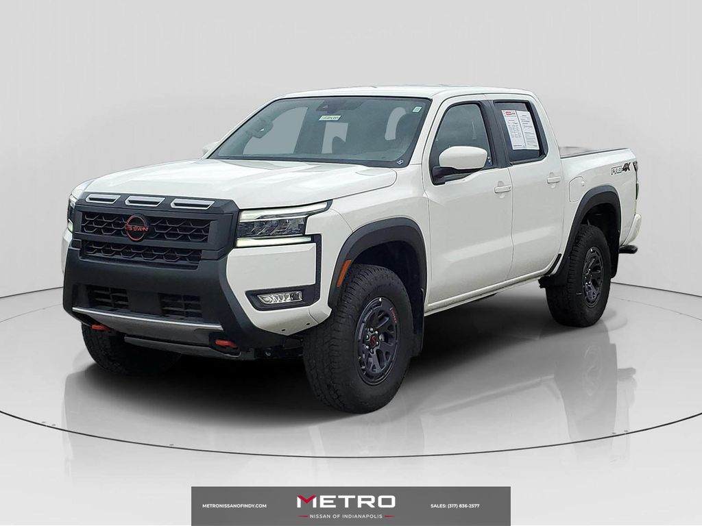 Glacier White 2025 Nissan Frontier Pickup Truck Four-Wheel Drive 9-Speed Automatic Overdrive