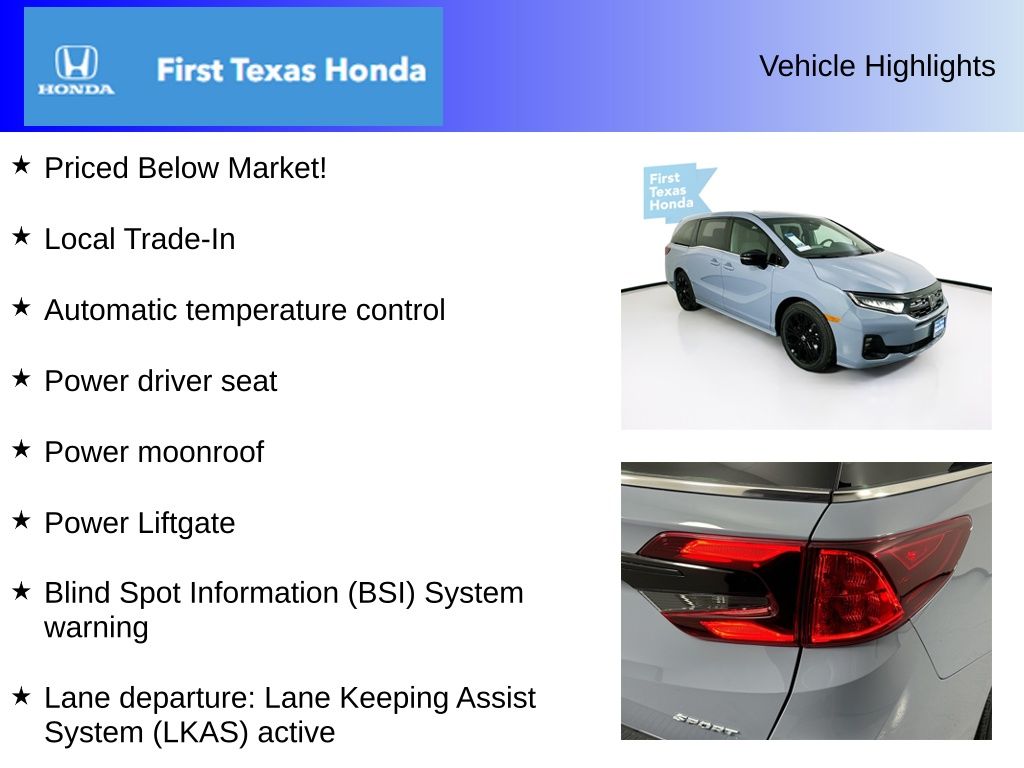 Used Car 2025 Honda Odyssey  Sport-l For Sale In Austin, Texas