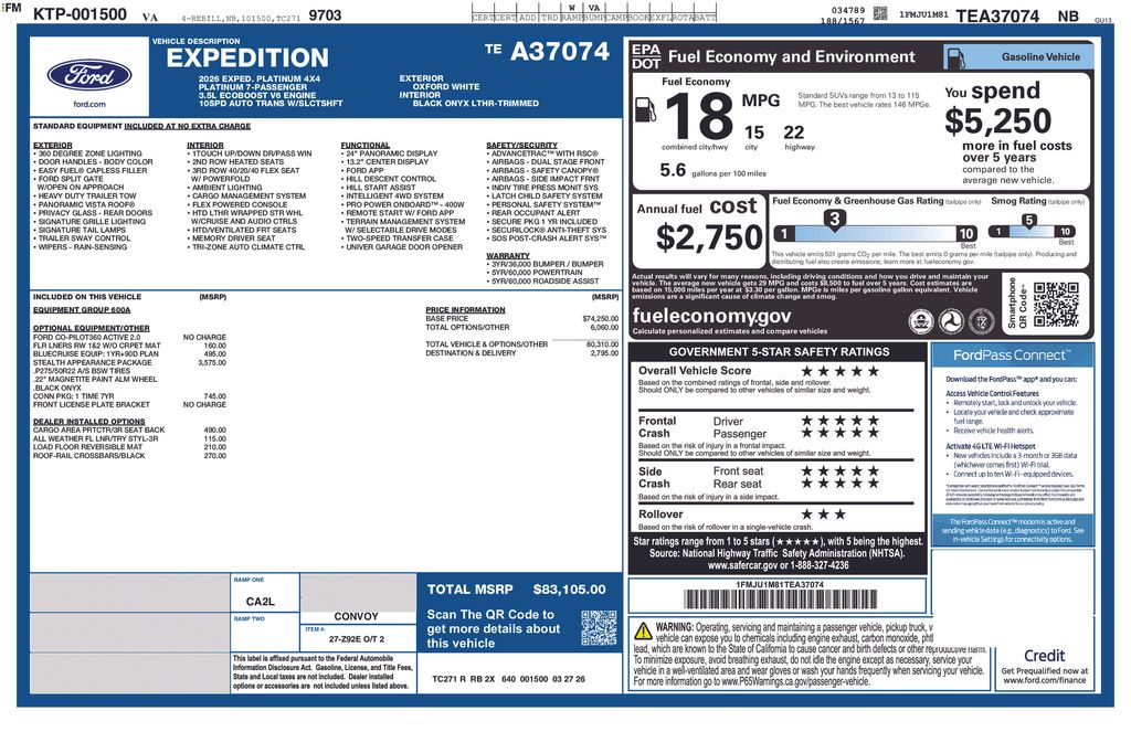New 2026 White Ford Platinum image 7