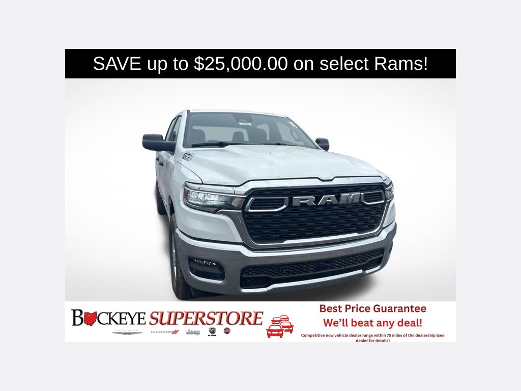 Bright White Clearcoat 2026 RAM 1500 Pickup Truck Four-Wheel Drive 8-Speed Automatic