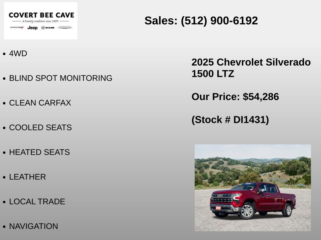 Used Car 2025 Chevrolet Silverado 1500  Ltz For Sale Under $60,000 In Austin, Texas
