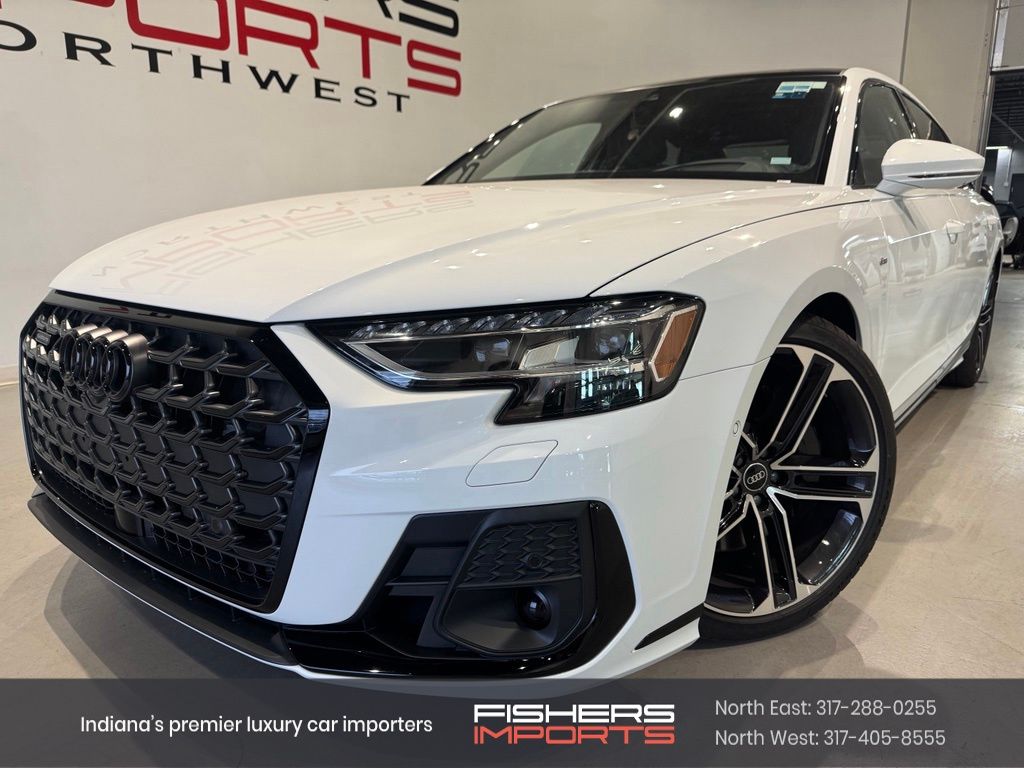 White 2025 Audi A8 Sedan All-Wheel Drive 8-Speed Automatic
