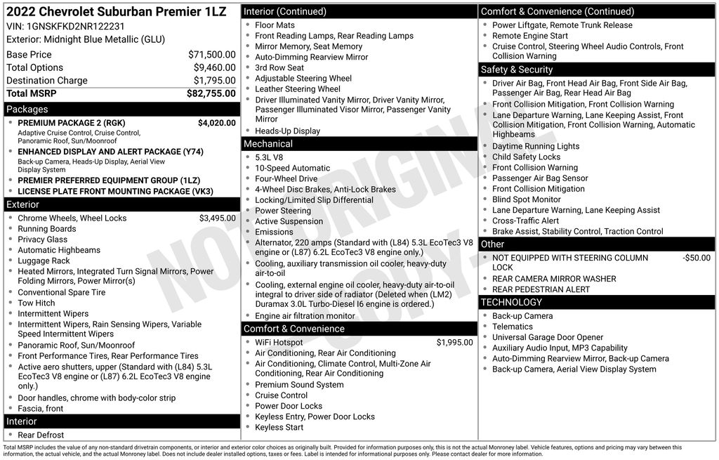 2022 Chevrolet Suburban 4WD Premier