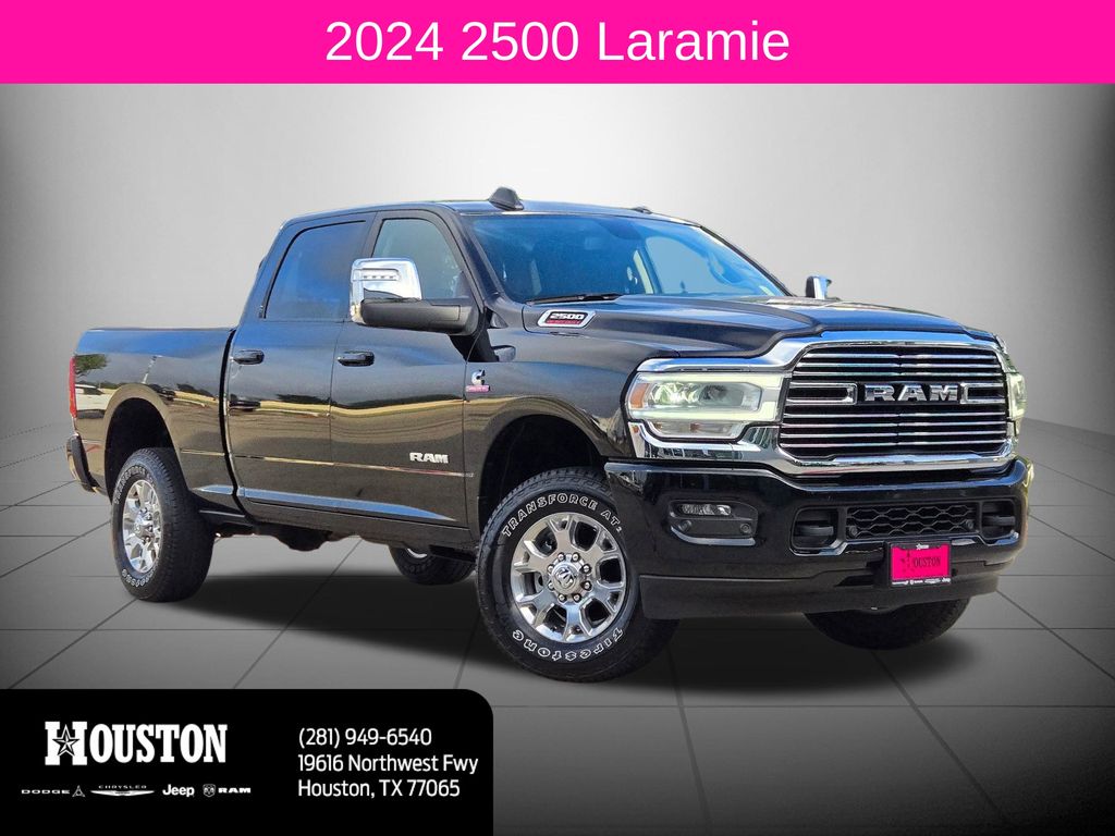 Diamond Black Crystal Pearlcoat 2024 RAM 2500 Laramie Crew Cab 4WD Pickup Truck Four-Wheel Drive 6-Speed Automatic