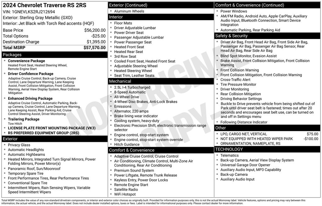 Used Car 2024 Chevrolet Traverse  Rs For Sale Under $50,000 In Austin, Texas