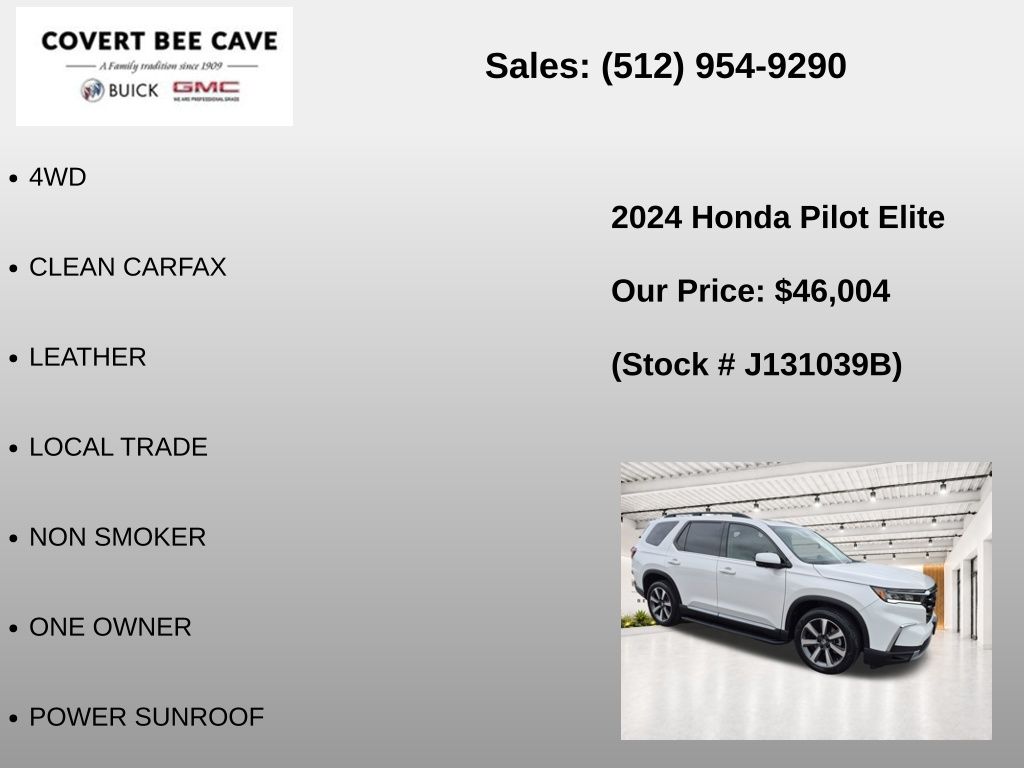Used Car 2024 Honda Pilot  Elite For Sale Under $50,000 In Austin, Texas