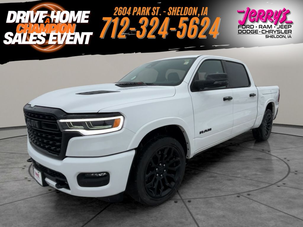 Bright White Clearcoat 2025 RAM 1500 Limited Crew Cab 4WD Pickup Truck Four-Wheel Drive 8-Speed Automatic