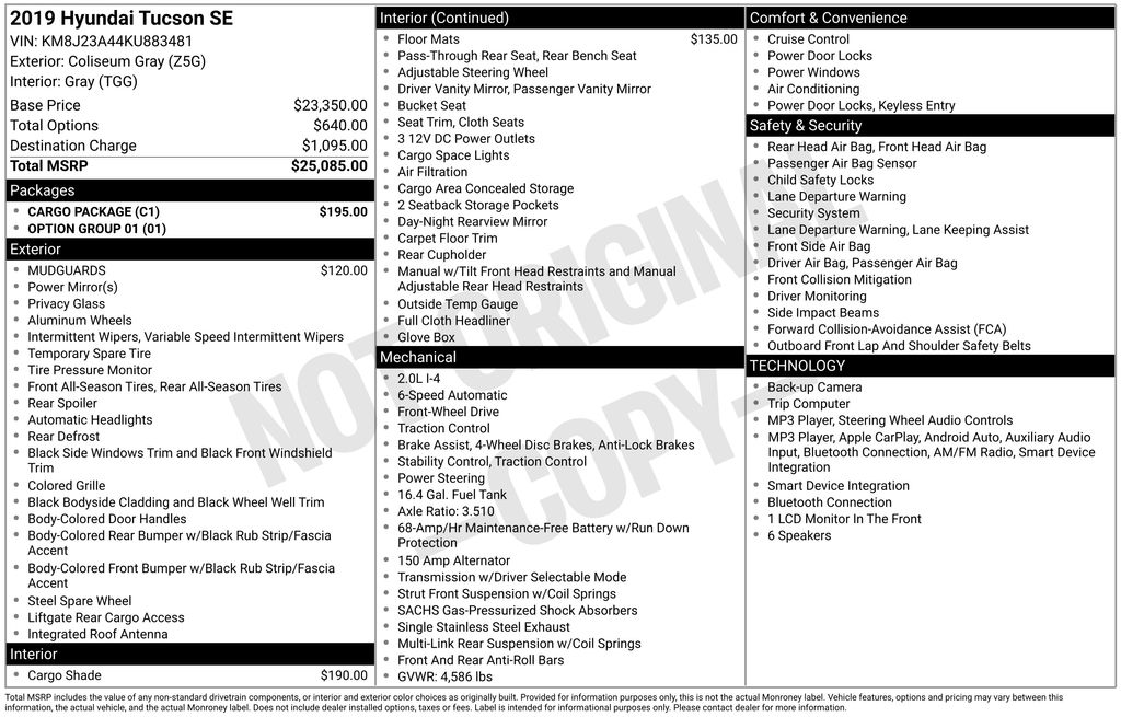 Used 2019 Gray Hyundai SE image 2