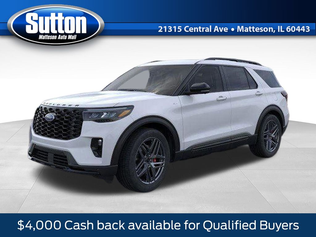White Metallic 2026 Ford Explorer SUV / Crossover All-Wheel Drive Automatic