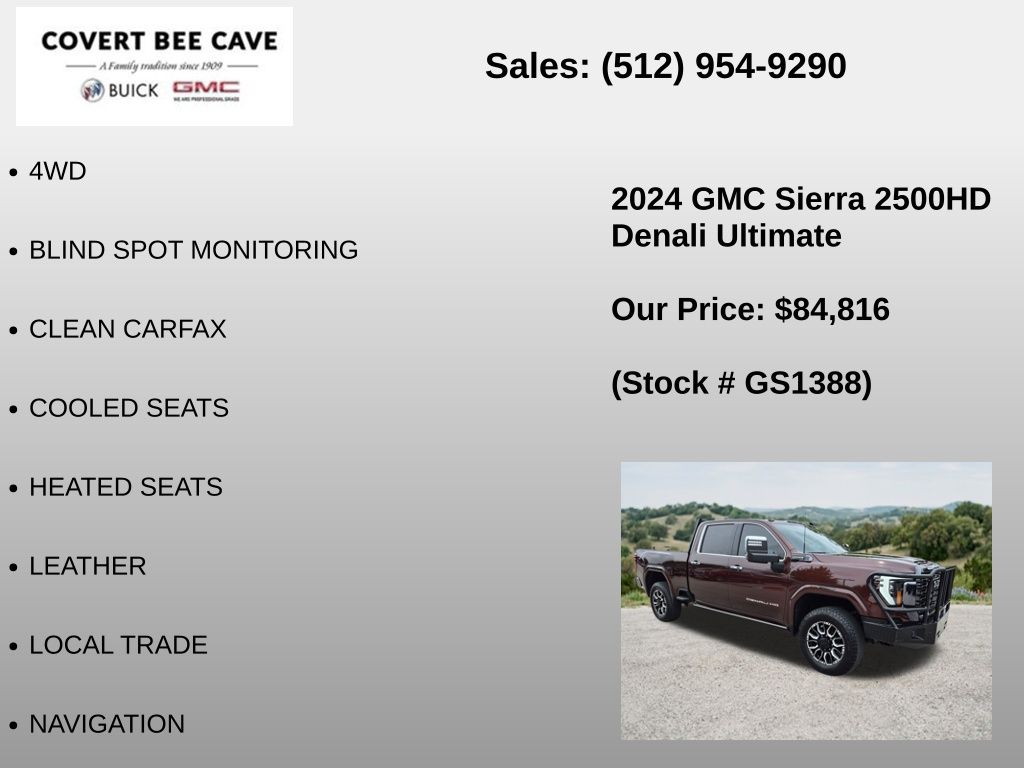 Used Car 2024 Gmc Sierra 2500hd  Denali Ultimate For Sale Under $90,000 In Austin, Texas