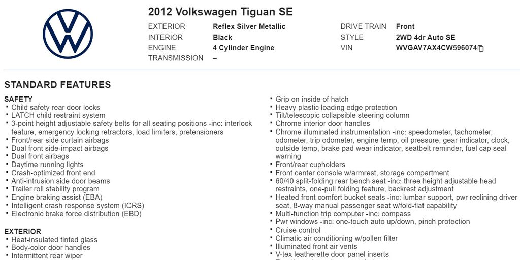 2012 Volkswagen Tiguan SE 19