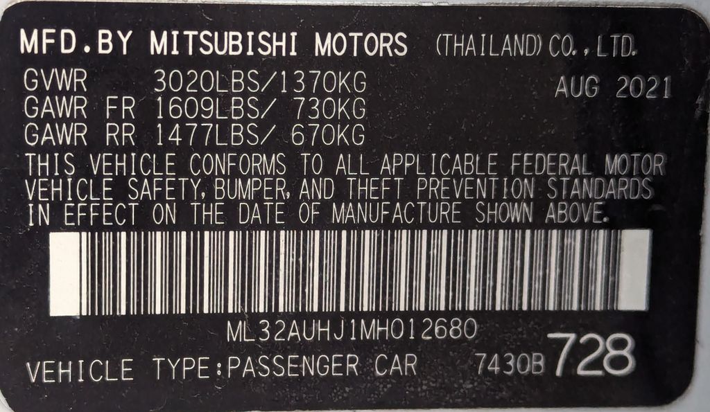 2021 Mitsubishi Mirage  36