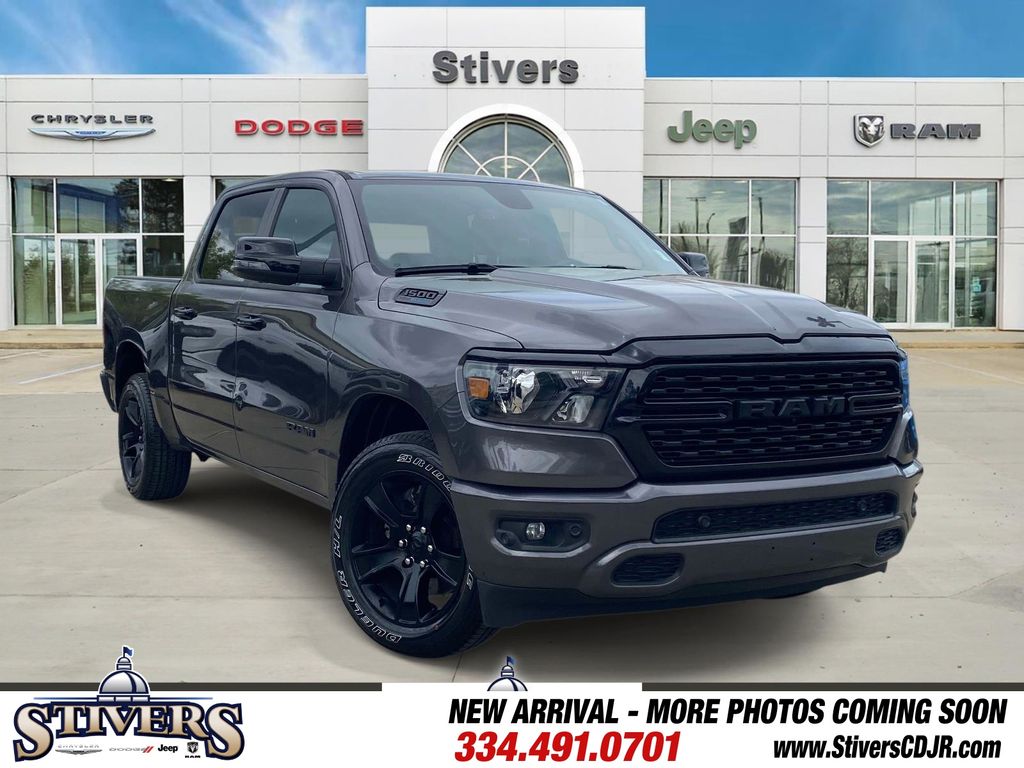 Gray (Granite Crystal Metallic Clearcoat) 2024 RAM 1500 Big Horn Crew Cab 4WD Pickup Truck Four-Wheel Drive 8-Speed Automatic