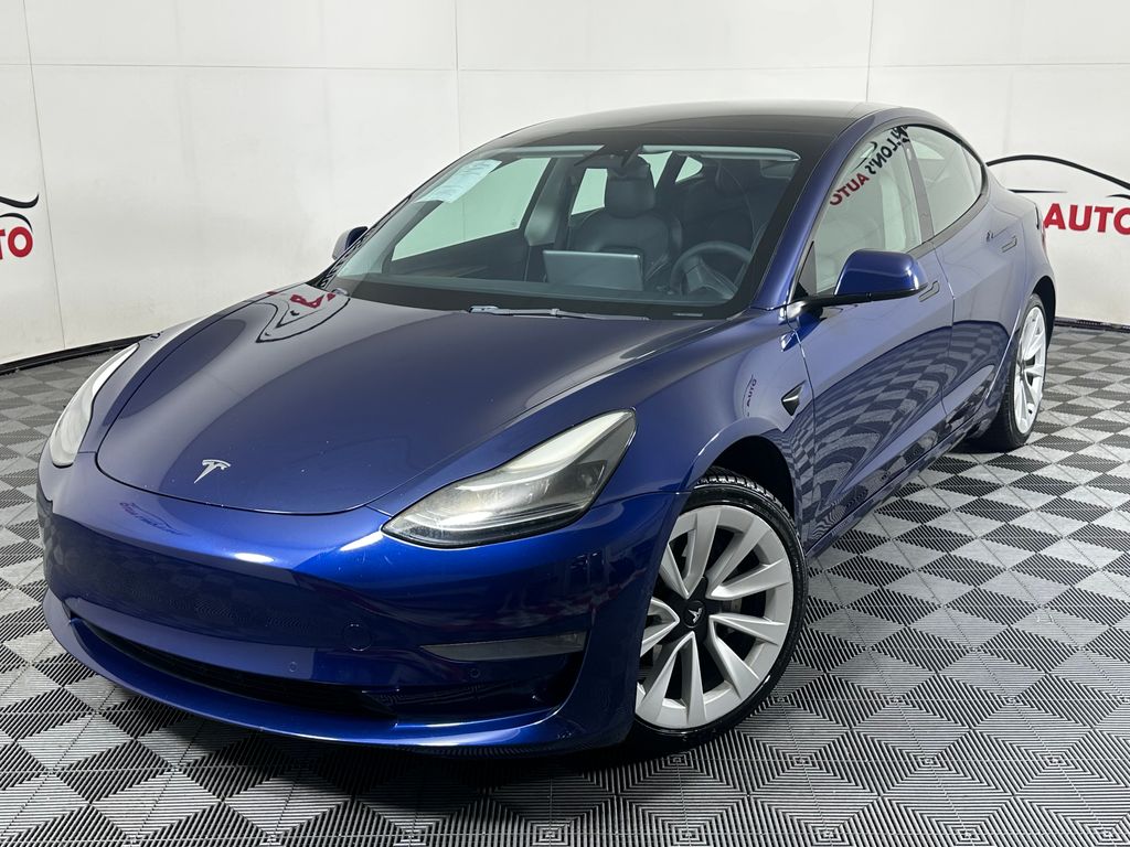 Blue 2022 Tesla Model 3 Sedan All-Wheel Drive 1-Speed Automatic
