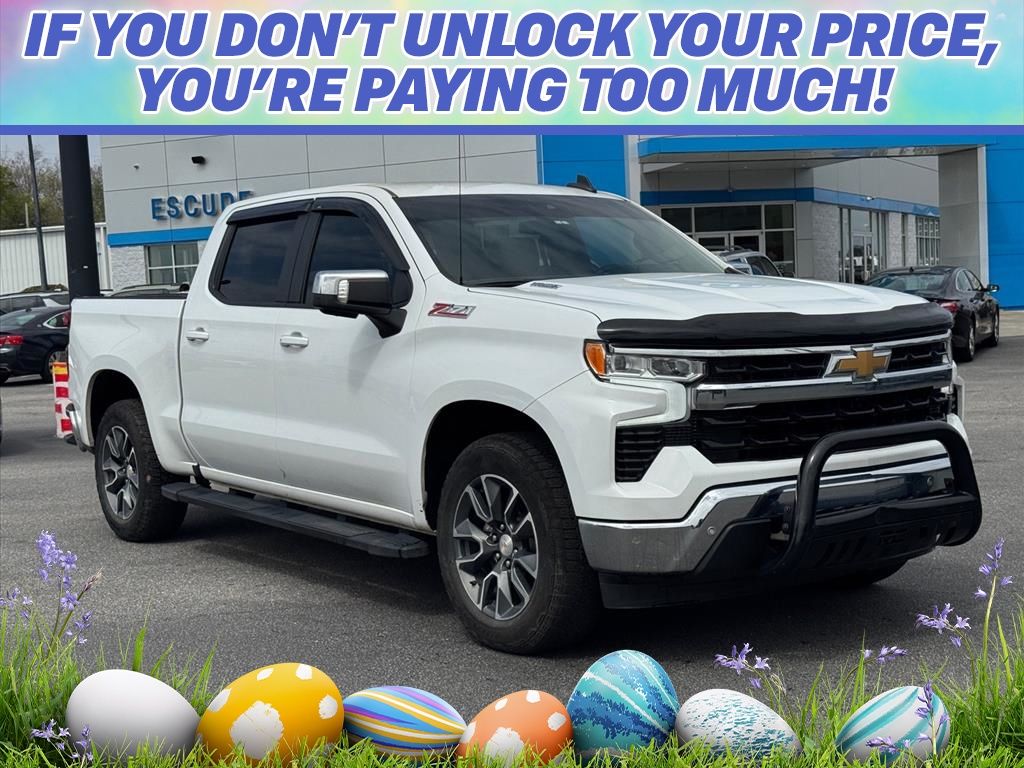 Summit White 2024 Chevrolet Silverado 1500 LT Crew Cab 4WD Pickup Truck Four-Wheel Drive Automatic