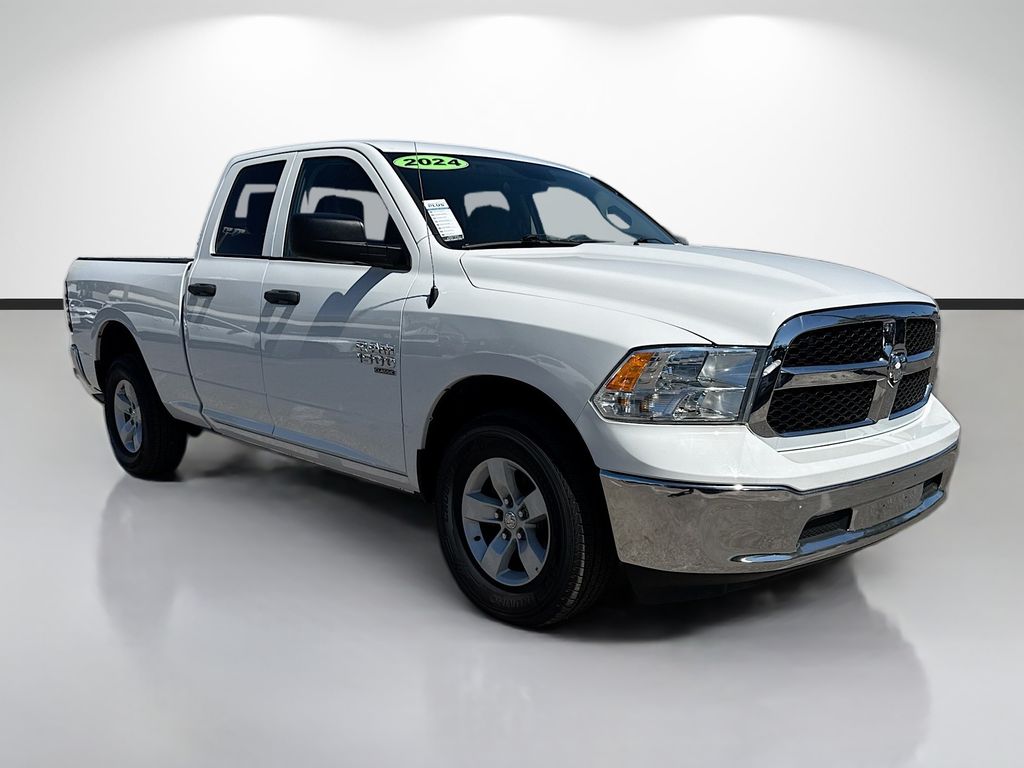 Bright White Clearcoat 2024 RAM 1500 Classic SLT Quad Cab 4WD Pickup Truck Four-Wheel Drive 8-Speed Automatic