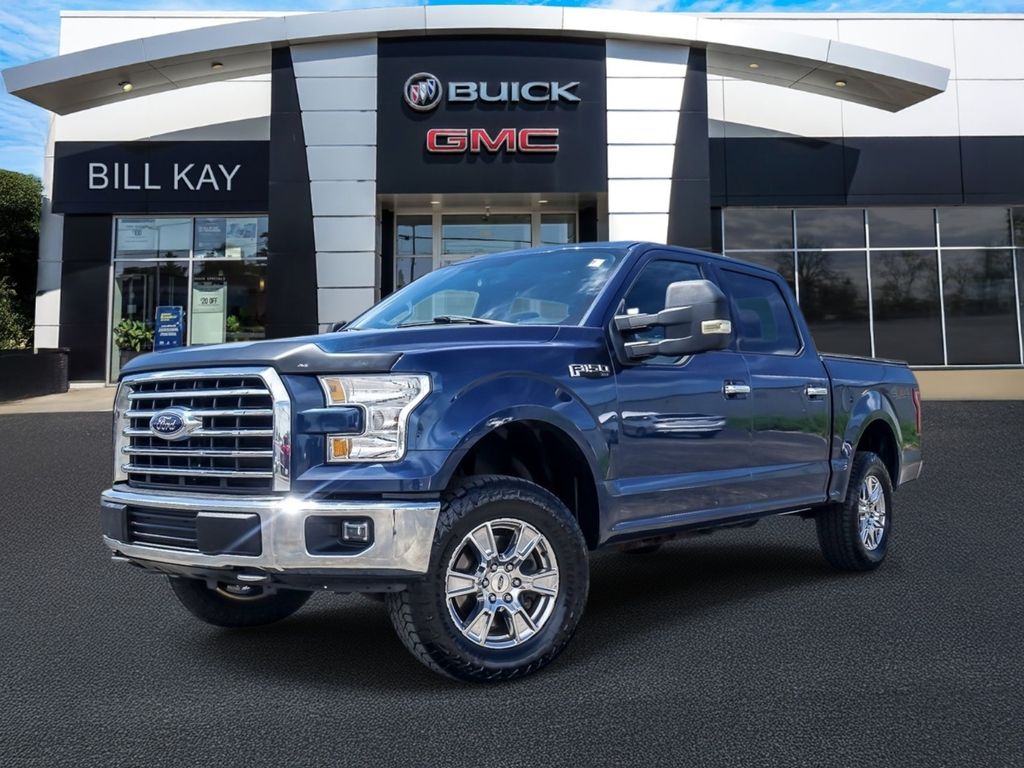 Blue 2017 Ford F-150 XLT SuperCrew 4WD Pickup Truck Four-Wheel Drive 6-Speed Automatic
