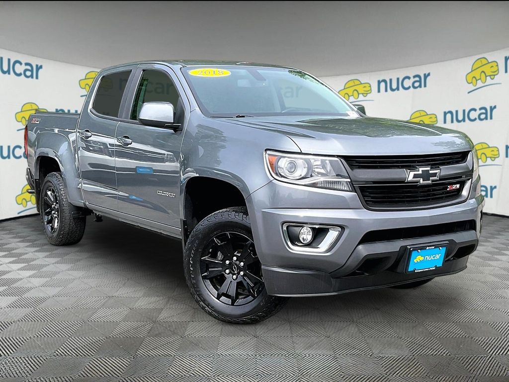 Gray (Satin Steel Metallic) 2018 Chevrolet Colorado Z71 Crew Cab 4WD Pickup Truck Four-Wheel Drive 8-Speed Automatic