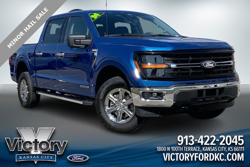 Atlas Blue Metallic 2024 Ford F-150 XLT SuperCrew 4WD Pickup Truck Four-Wheel Drive Automatic
