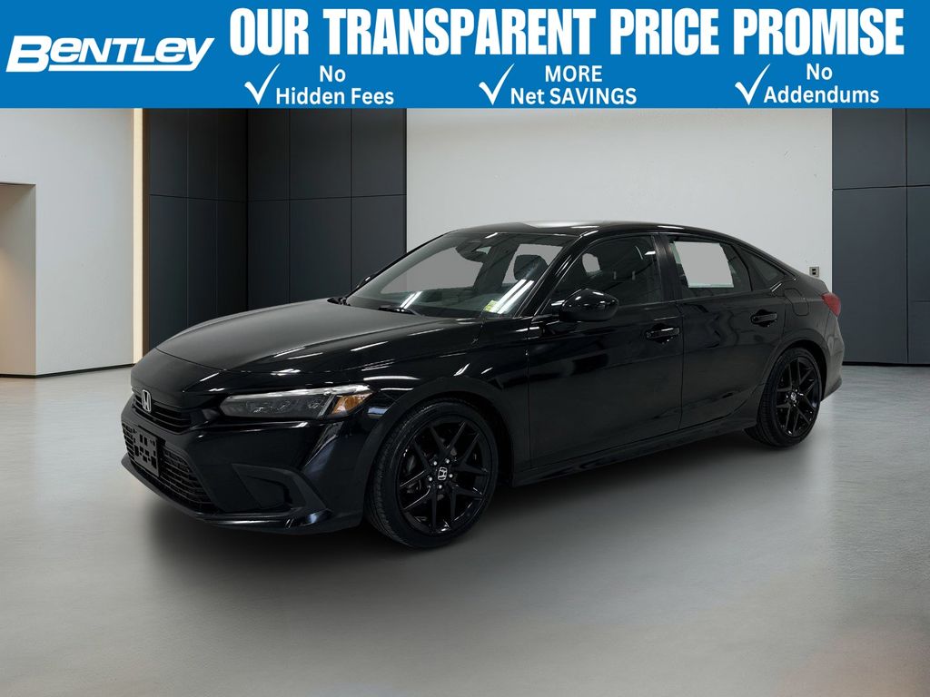 Crystal Black Pearl 2023 Honda Civic Sport FWD Sedan Front-Wheel Drive Continuously Variable Transmission