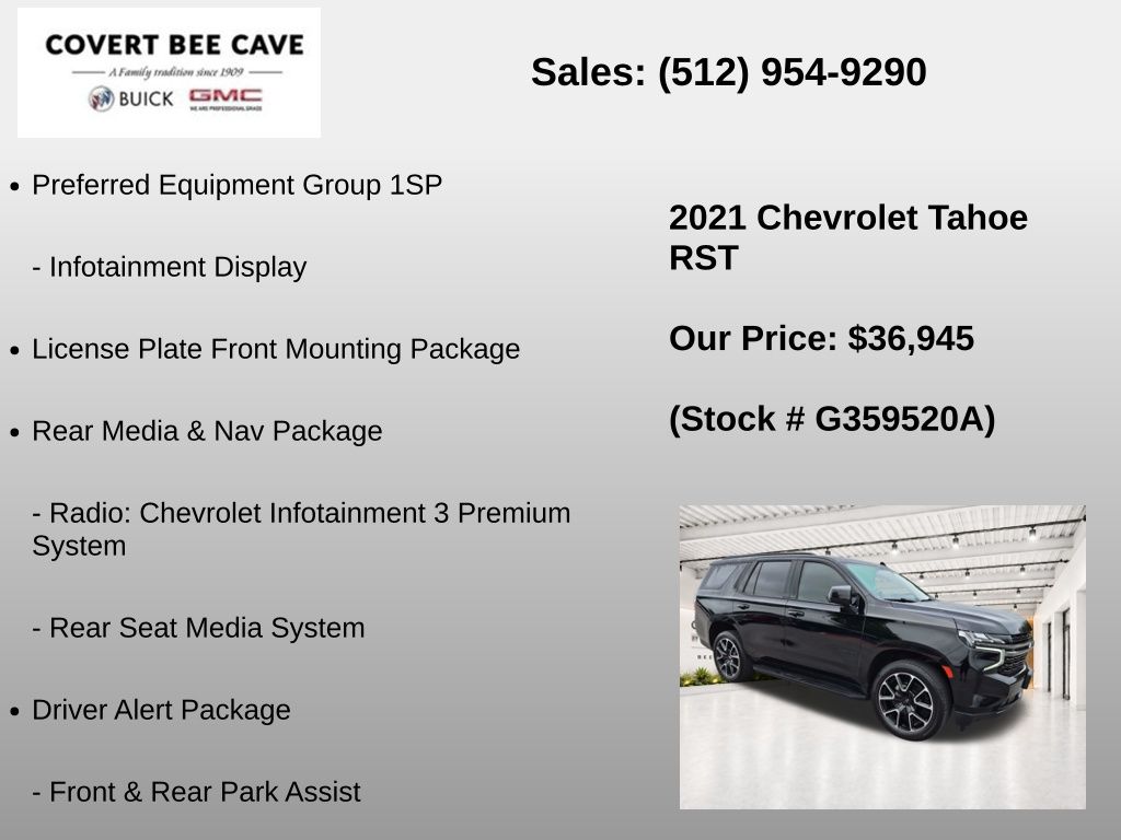 Used Car 2021 Chevrolet Tahoe  Rst For Sale Under $40,000 In Austin, Texas