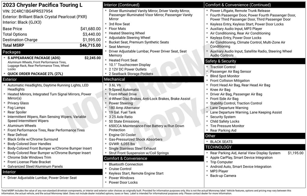 2023 Chrysler Pacifica Touring L