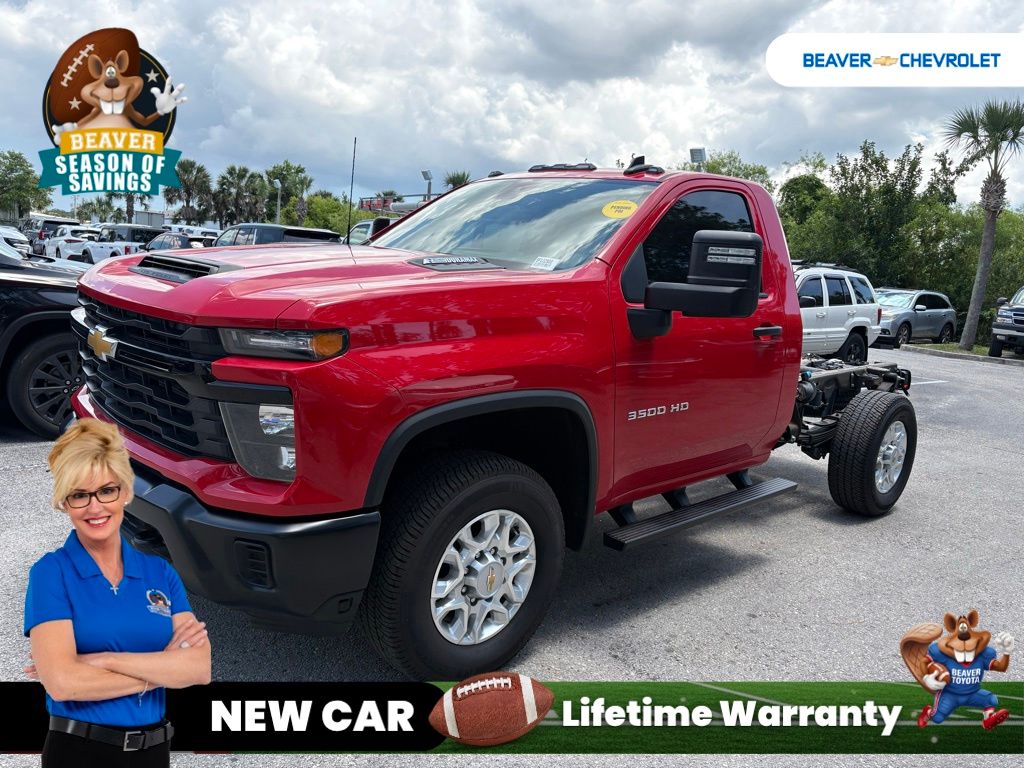 Red 2025 Chevrolet Silverado 3500HD Pickup Truck Four-Wheel Drive Automatic