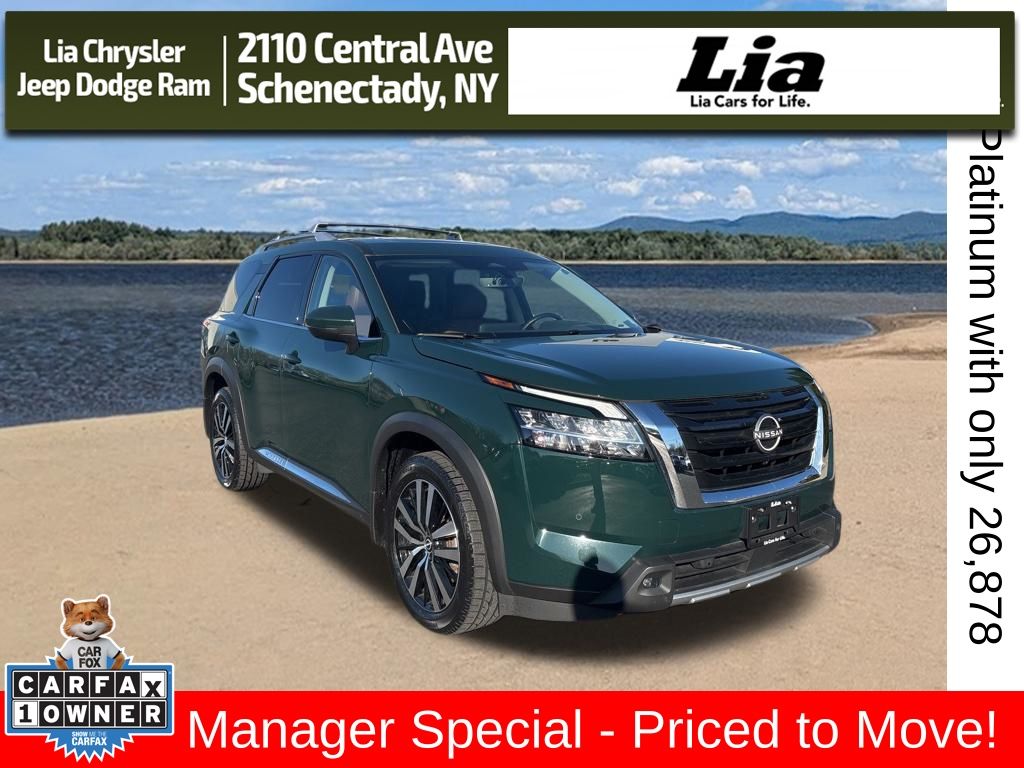 Black (Obsidian Green Pearl) 2023 Nissan Pathfinder Platinum 4WD SUV / Crossover All-Wheel Drive 9-Speed Automatic